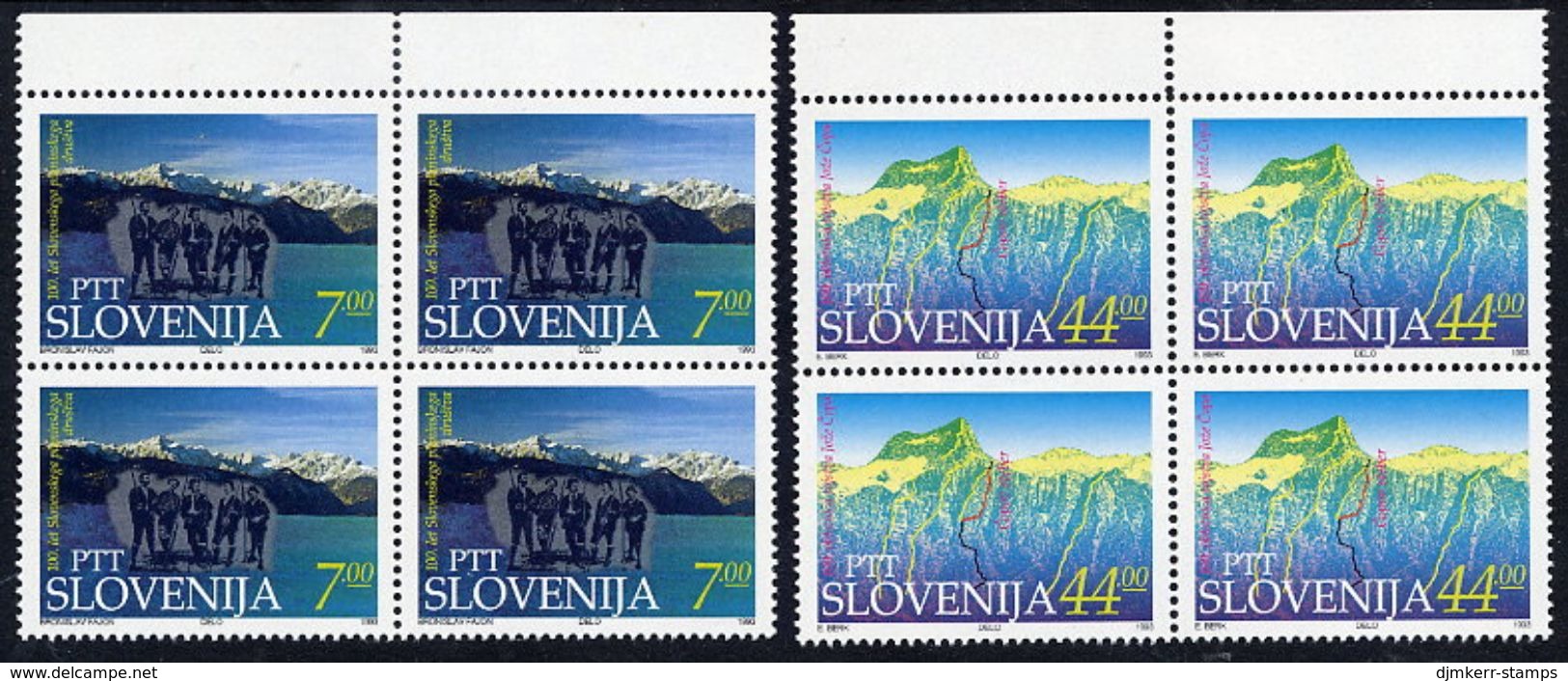 SLOVENIA 1993 Mountaineering Anniversaries Blocks Of 4 MNH / **.  Michel 43-44 - Slowenien