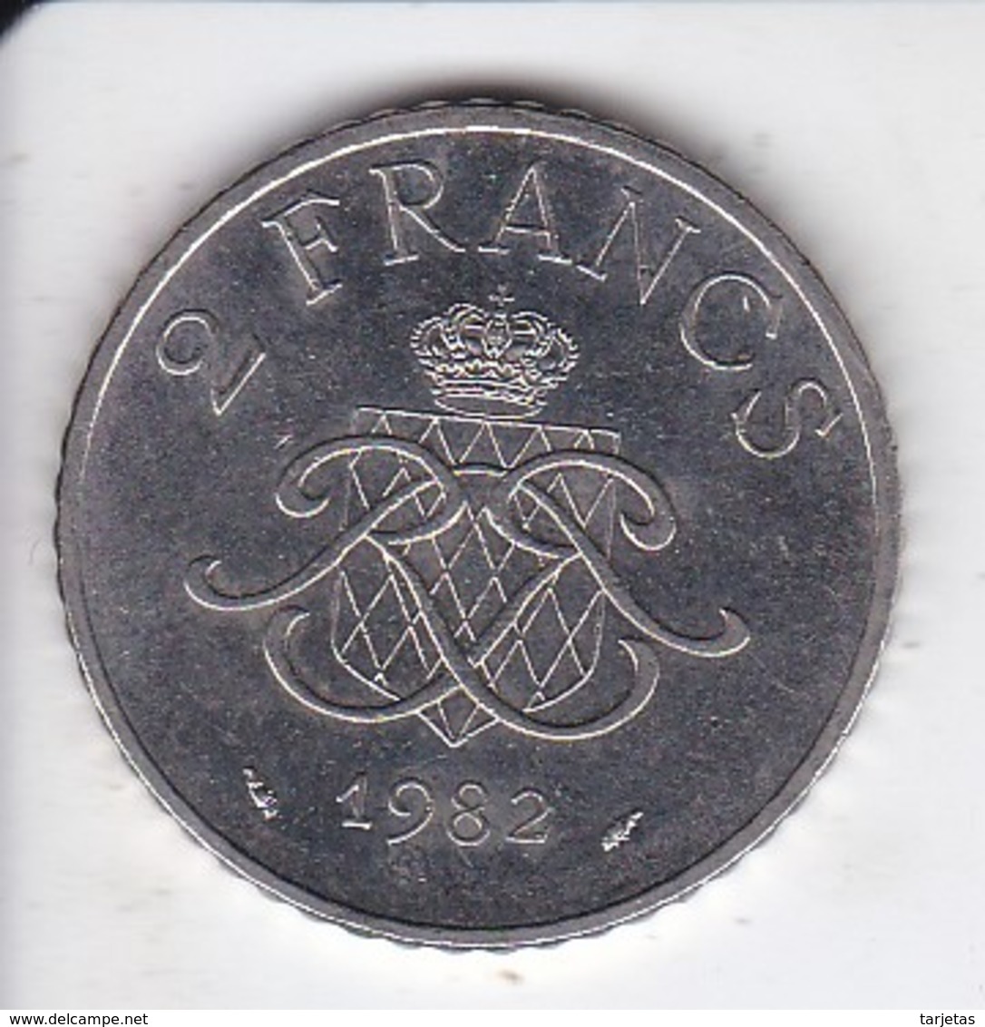 MONEDA DE MONACO DE 2 FRANCS DEL AÑO 1982 (COIN) RAINIER III - 1960-2001 Nouveaux Francs