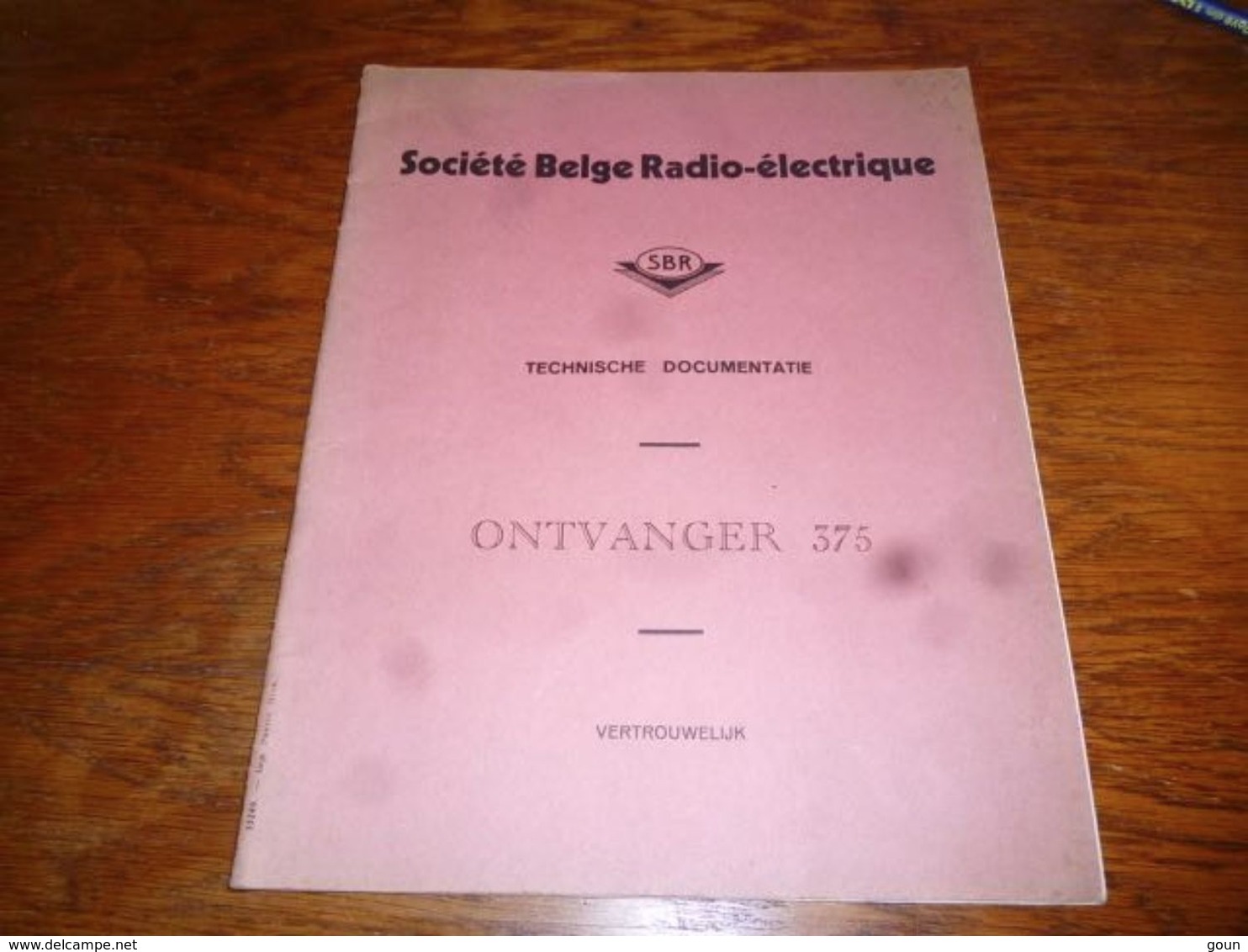CB5 Doc Technique Bilingue  Français Néerlandais SBR Société Belge Radioélectrique Récepteur 375 - Autres & Non Classés
