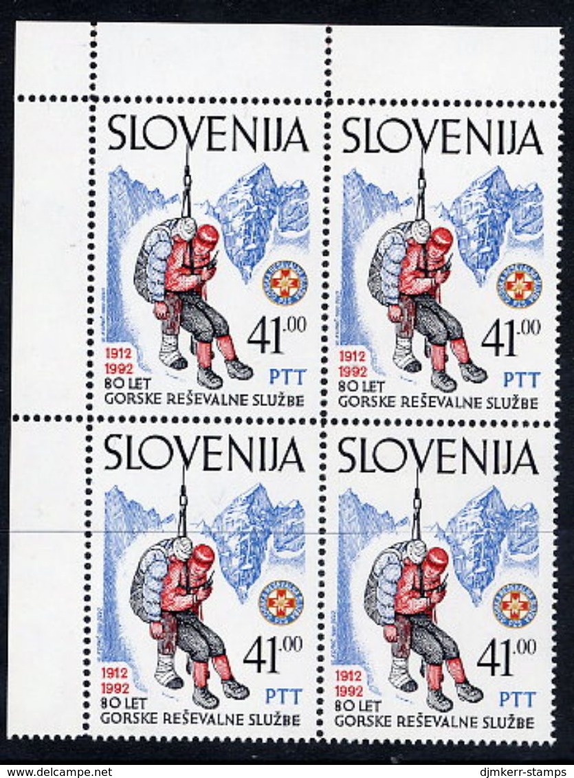 SLOVENIA 1992 Mountain Rescue Service Block Of 4 MNH / **.  Michel 24 - Slovenië