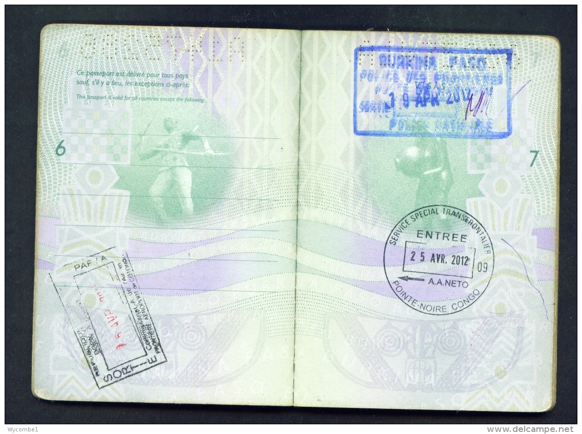 BURKINA FASO - Complete Expired Passport. All Visa And Entry Exit Stamped Pages Shown (worn Cover) - Historical Documents