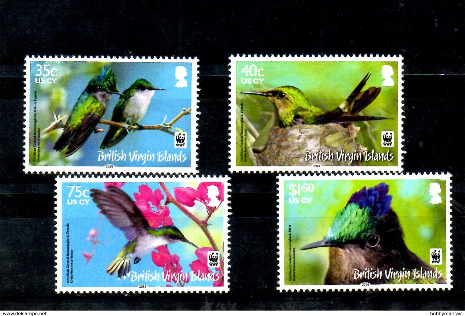 BR. VIRGIN ISL, 2014,WWF, BIRDS,  4 V.  MNH** - Autres & Non Classés