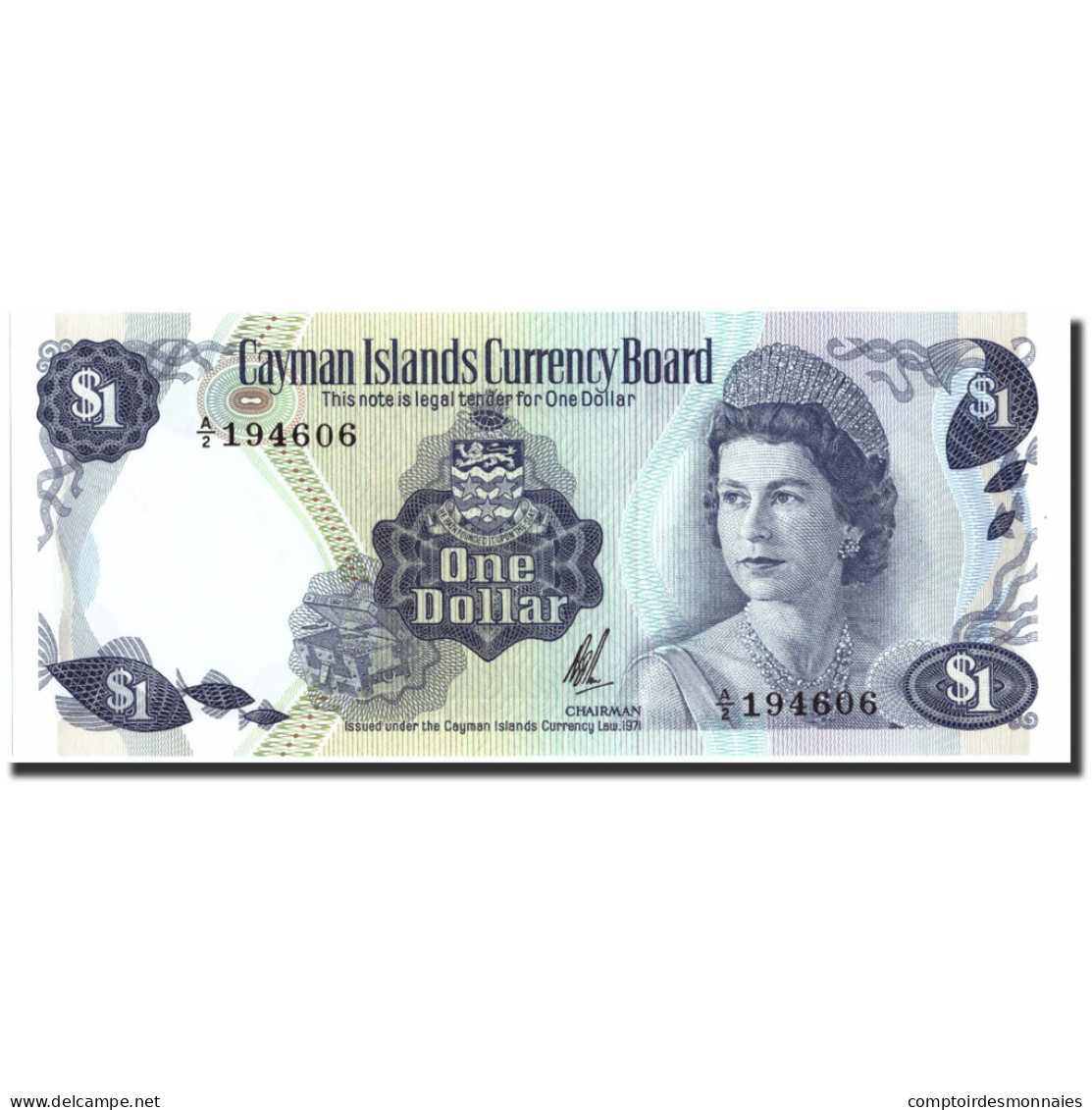 Billet, Îles Caïmans, 1 Dollar, 1971, Undated (1972), KM:1b, NEUF - Cayman Islands