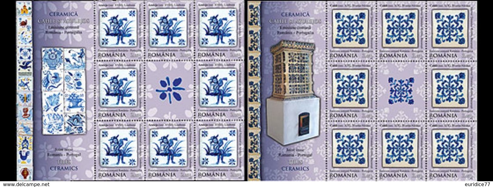 Romania 2010 - Joint Stamp Issue Romania-Portugal: Ceramics - Tiles (Cahle And Azulejos) - Neufs