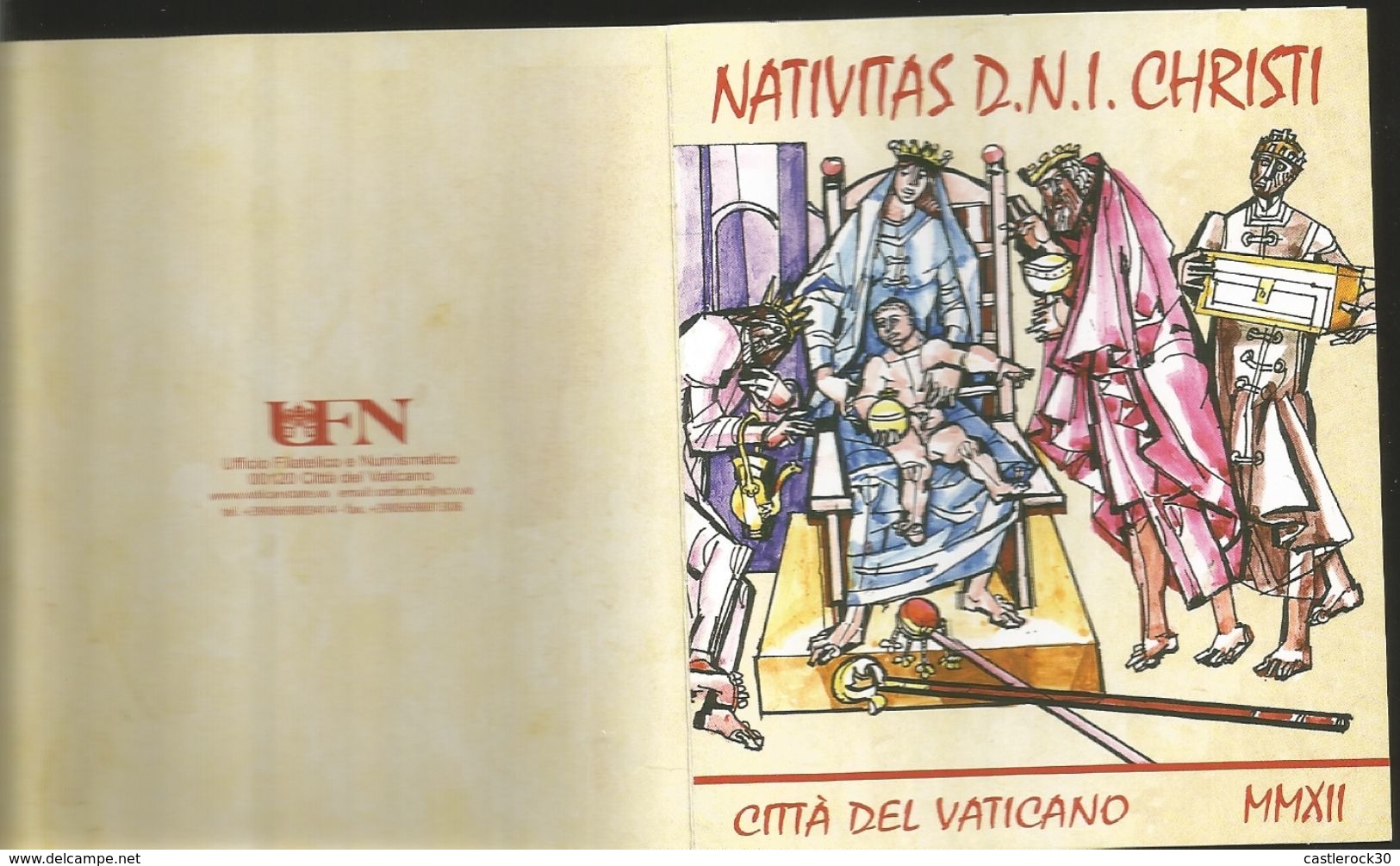 RJ) 2012 VATICAN CITY, BOOKLET, CHRISTMAS, PASTORS, AMGELS, MNH - Sonstige & Ohne Zuordnung