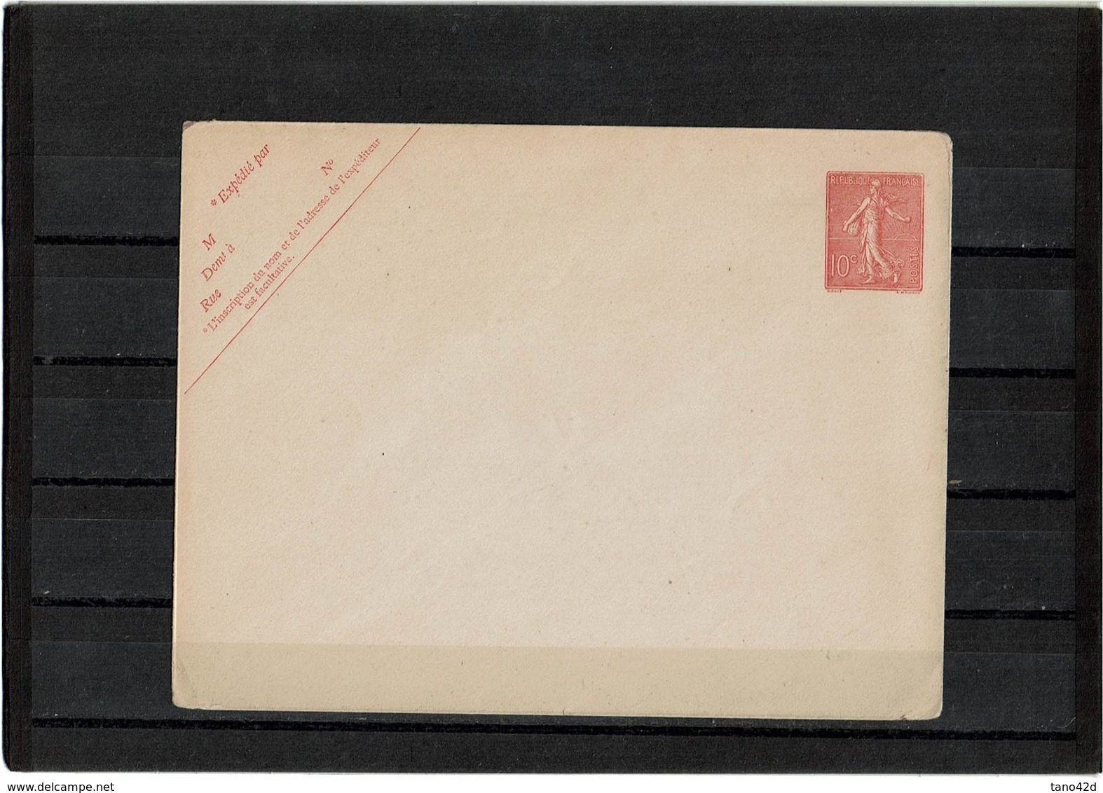 CTN27 - ENV. SEMEUSE LIGNEE 10c  147x112 DATE 646 PAPIER VERGE - Standard Covers & Stamped On Demand (before 1995)