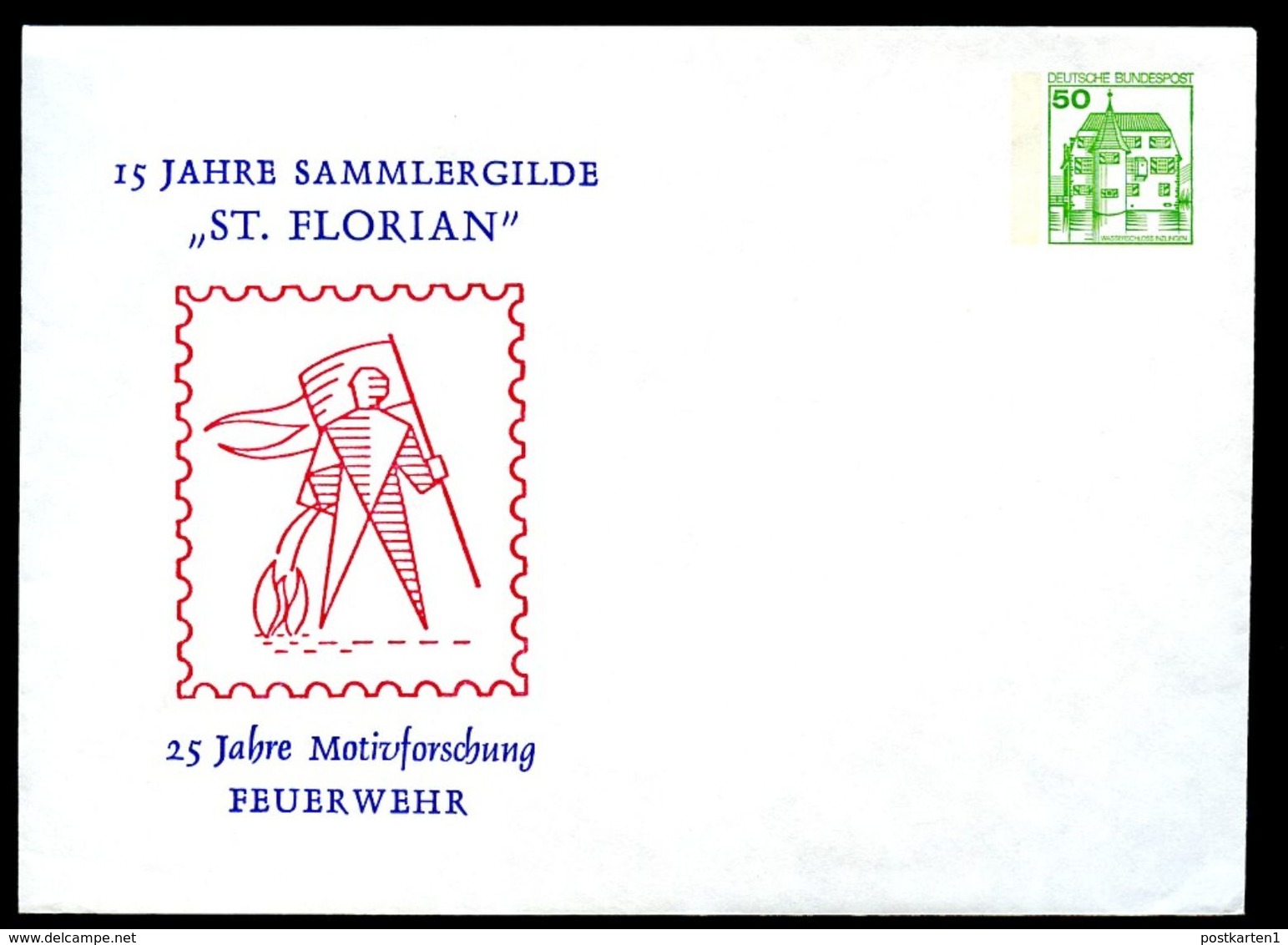 Bund PU113 B1/001 Privat-Umschlag ST. FLORIAN FEUERWEHR Essen 1986 - Enveloppes Privées - Neuves