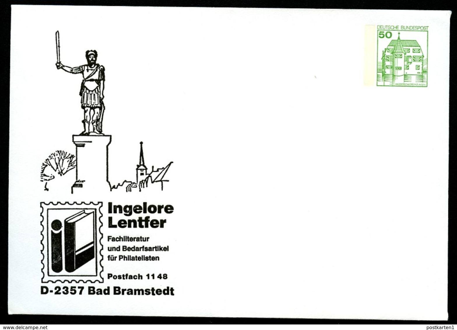 Bund PU113 B2/001 Privat-Umschlag ROLAND Bad Bramstedt 1987 - Denkmäler