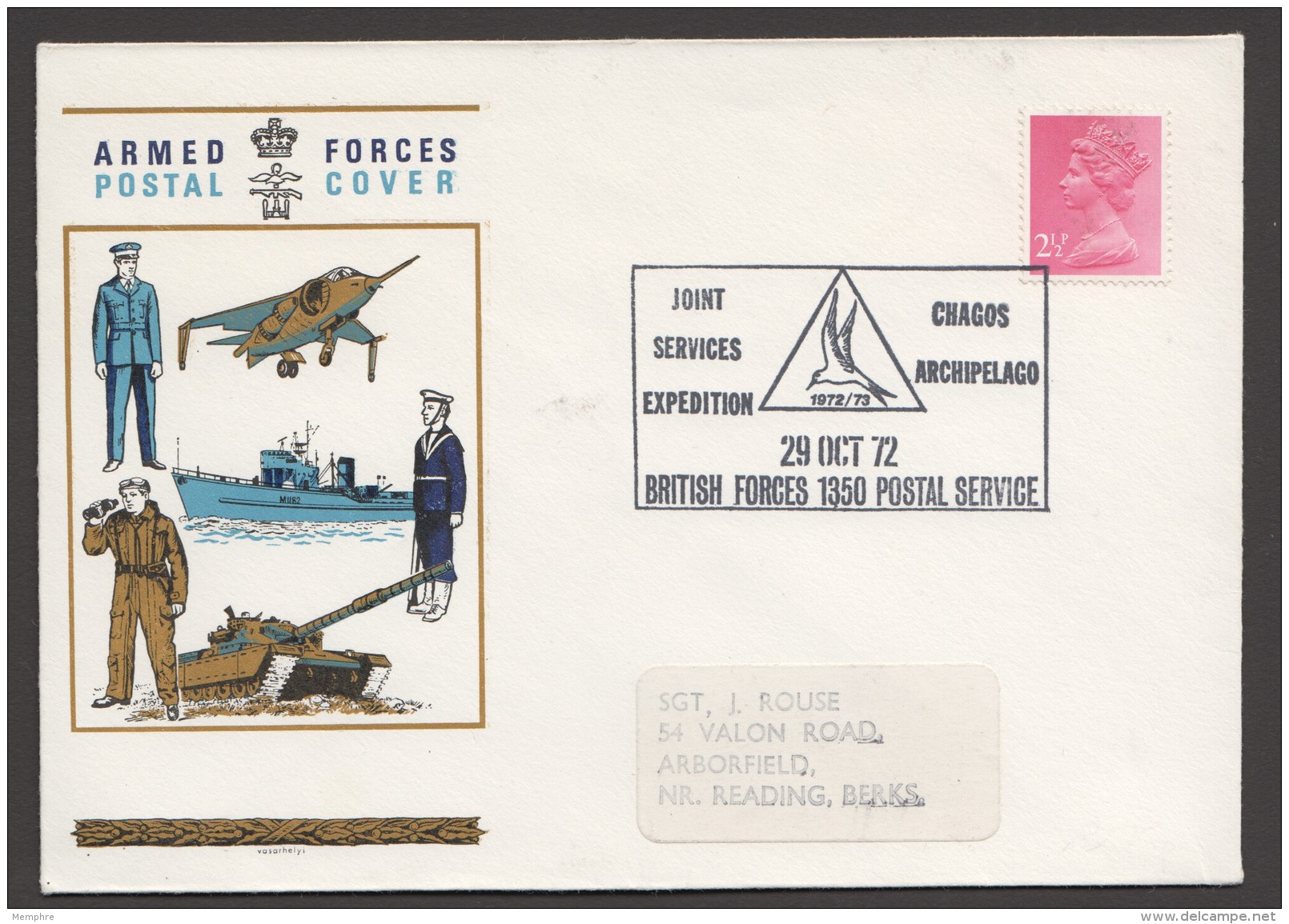 1972  Joint Services Expedition To Chagos Archipelago  Souvenir Cover  2&frac12;d. Machin - Covers & Documents
