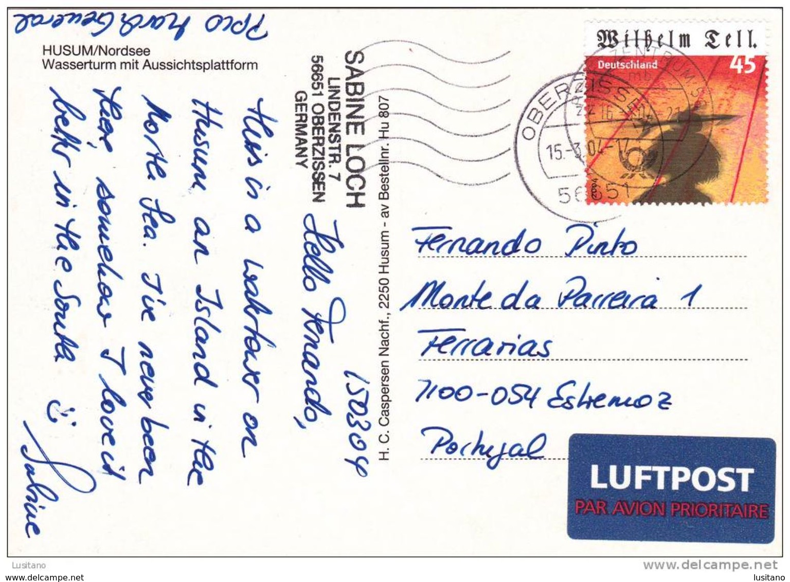 Husum - Nordsee - Germany - Stamp Timbre ( 2 Scans ) - Husum