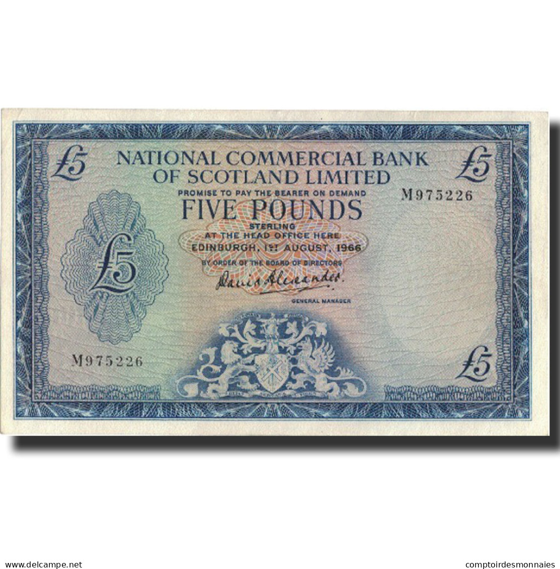 Billet, Scotland, 5 Pounds, 1966, 1966-08-01, KM:272a, SUP - 5 Pounds