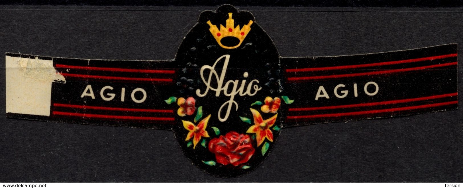 Netherlands / AGIO - Rose Flower Crown - CIGAR Label Vignette - Etiketten