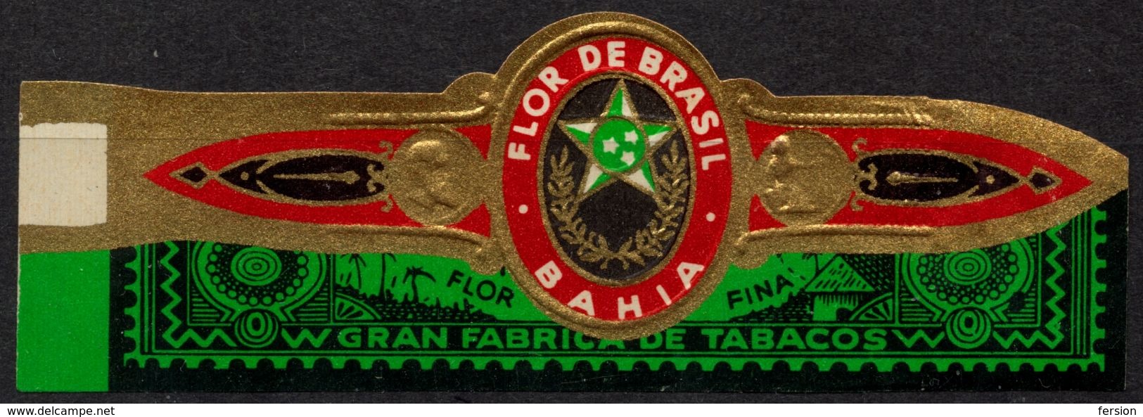 FLOR DE BRASIL - Star - CIGAR Label Vignette - Etiketten