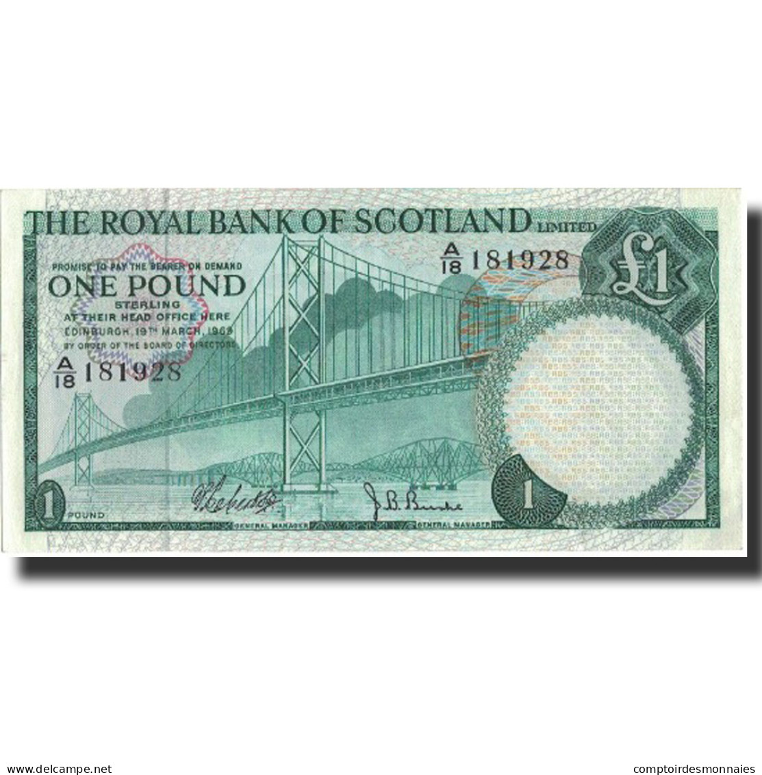 Scotland, 1 Pound, 1969, KM:329a, 1969-03-19, SPL - 1 Pound