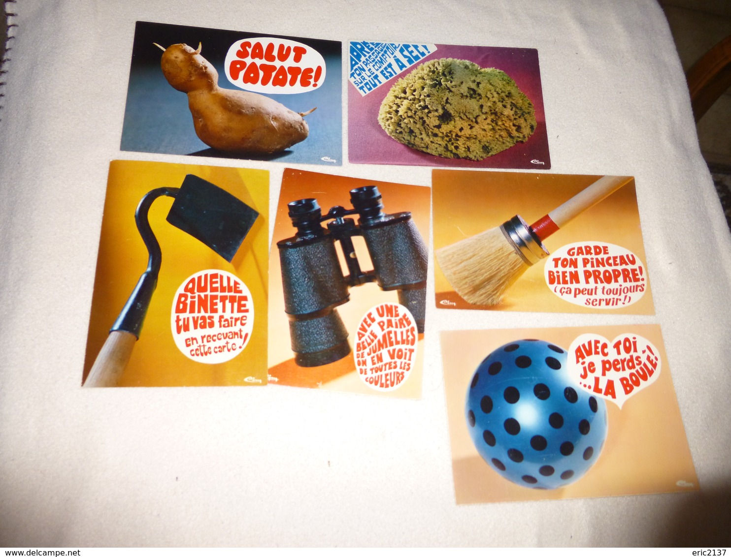 LOT DE 6 CARTES HUMORISTIQUES...LES OBJETS BAVARDS ..HUMOUR - 5 - 99 Postcards