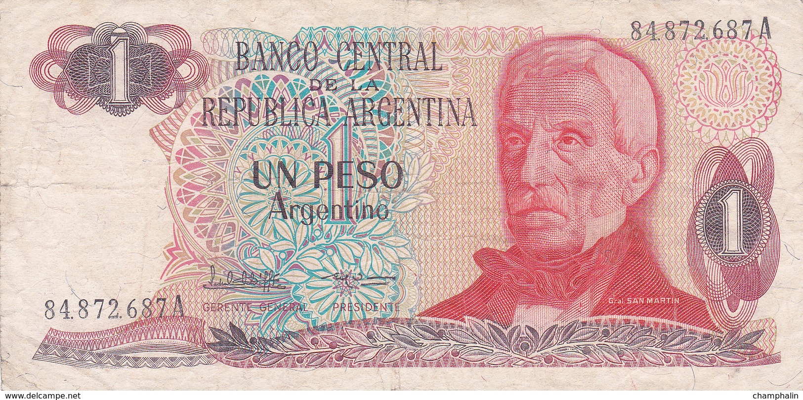 Argentine - Billet De 1 Peso - Général San Martin - Non Daté - Argentina