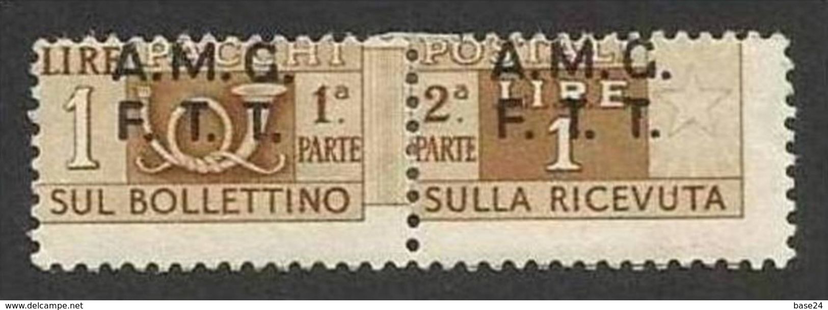 1947 Italia Italy Trieste A PACCHI POSTALI  PARCEL POST 1L Bruno Giallo Varietà 1G MH* - Postpaketen/concessie