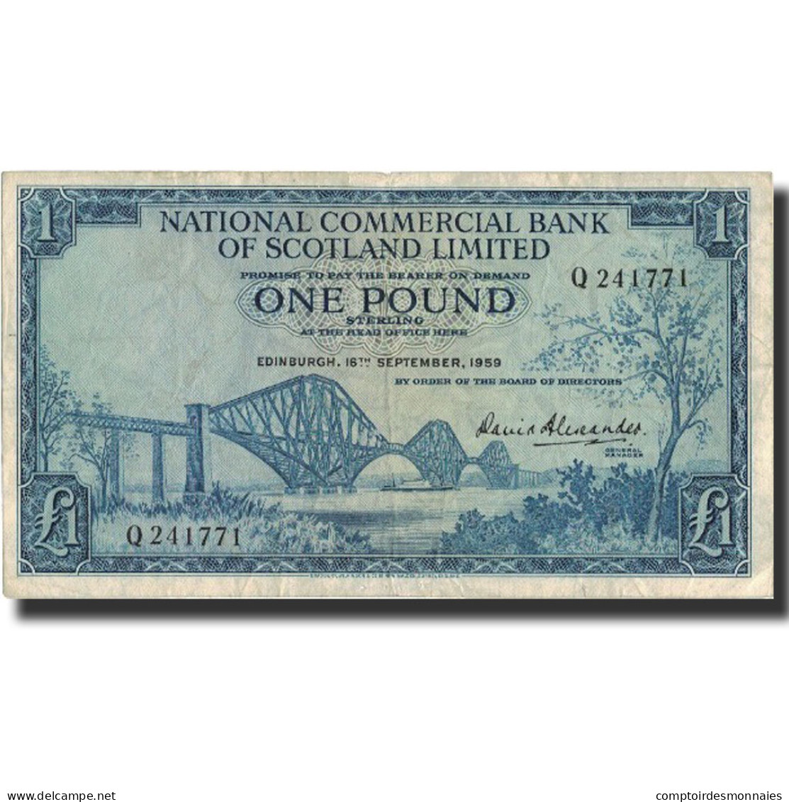Billet, Scotland, 1 Pound, 1959, 1959-09-16, KM:265, TB+ - 1 Pound