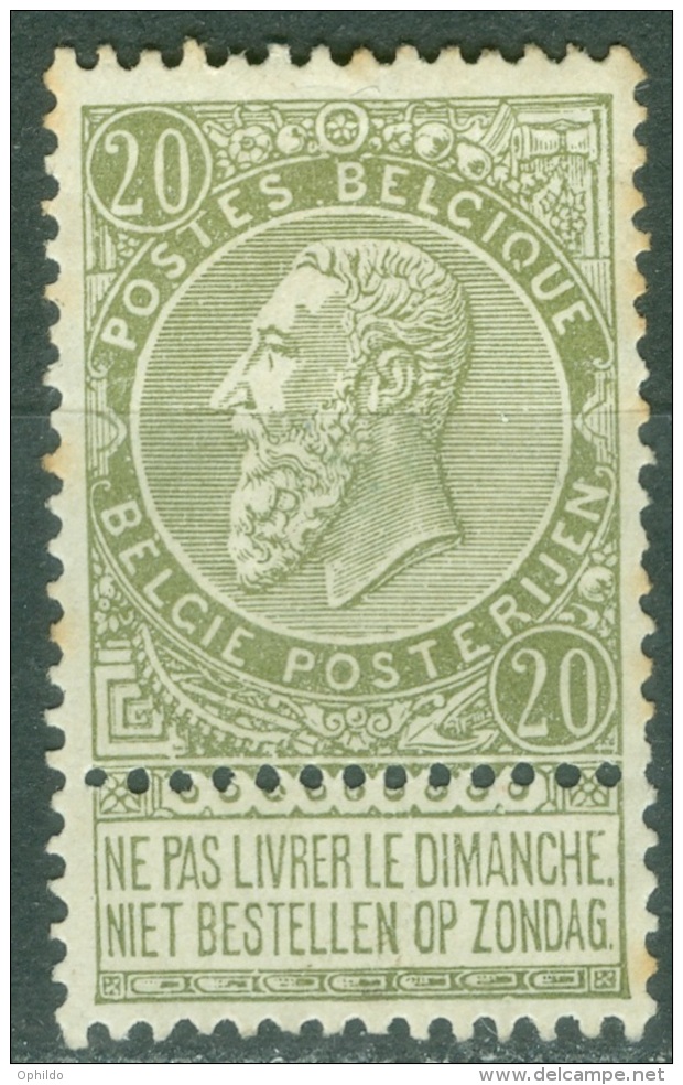 Belgique   59  ( * ) B/TB - 1893-1900 Fine Barbe