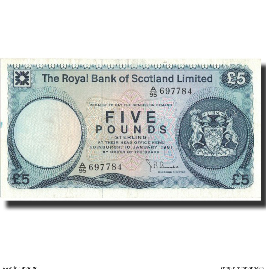 Billet, Scotland, 5 Pounds, 1981, 1981-01-10, KM:337a, SUP+ - 5 Pounds