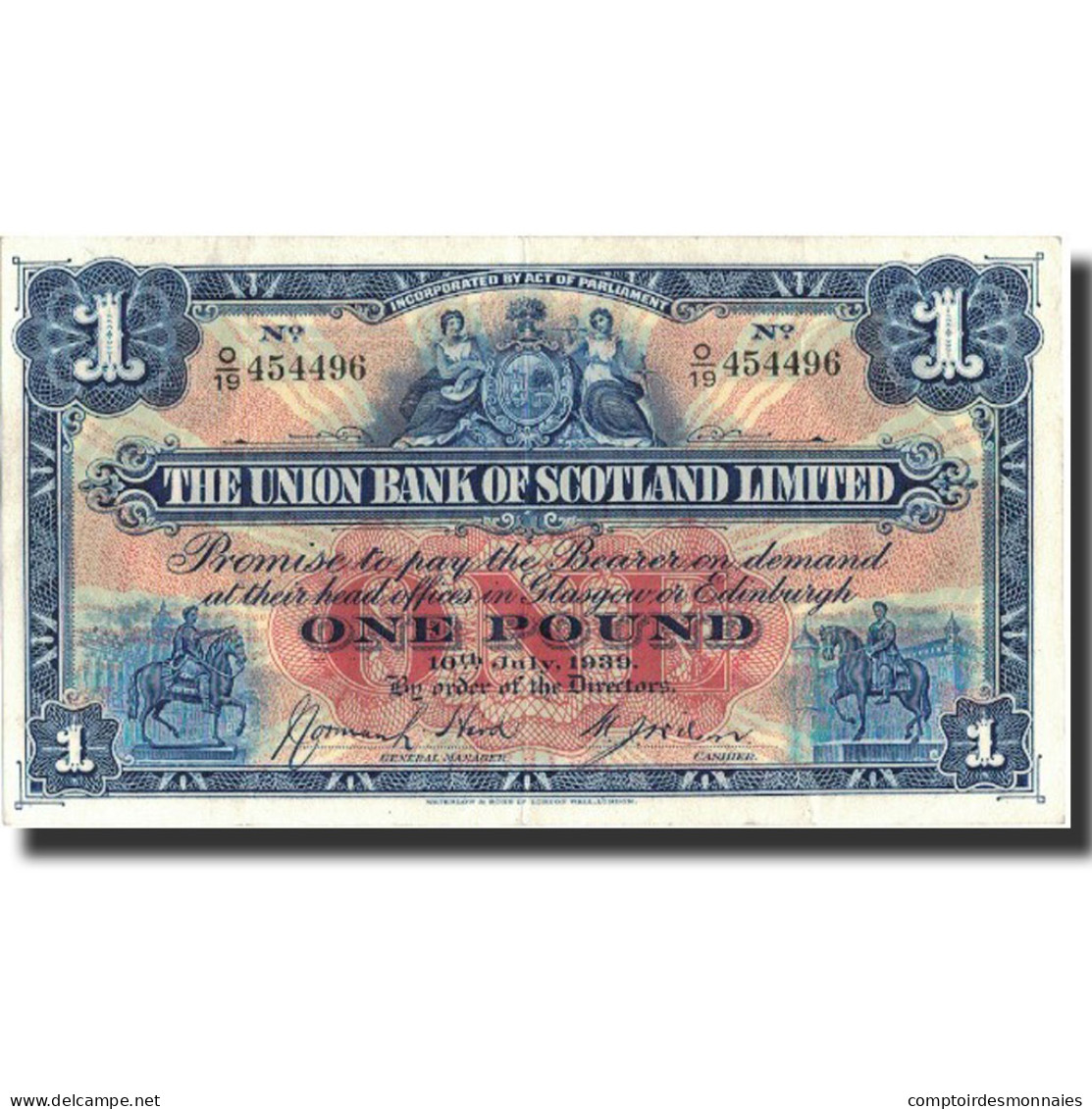 Billet, Scotland, 1 Pound, 1939, 1939-07-10, KM:S815c, TTB+ - 1 Pound