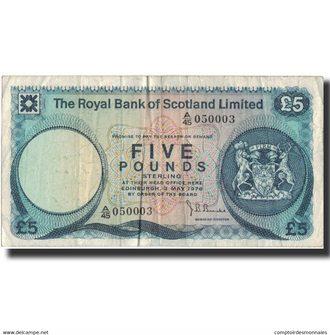 Billet, Scotland, 5 Pounds, 1976, 1976-05-03, KM:337a, TB - 5 Pond