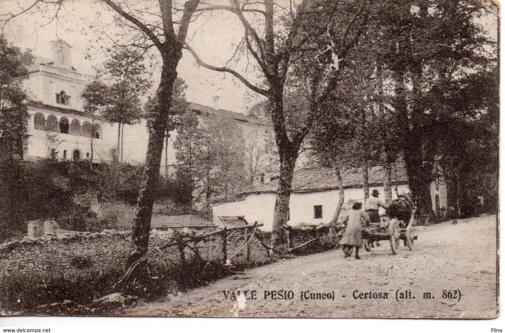 CARTOLINA VALLE PESIO (CUNEO) CERTOSA - 1920 - VIAGGIATA - Cuneo