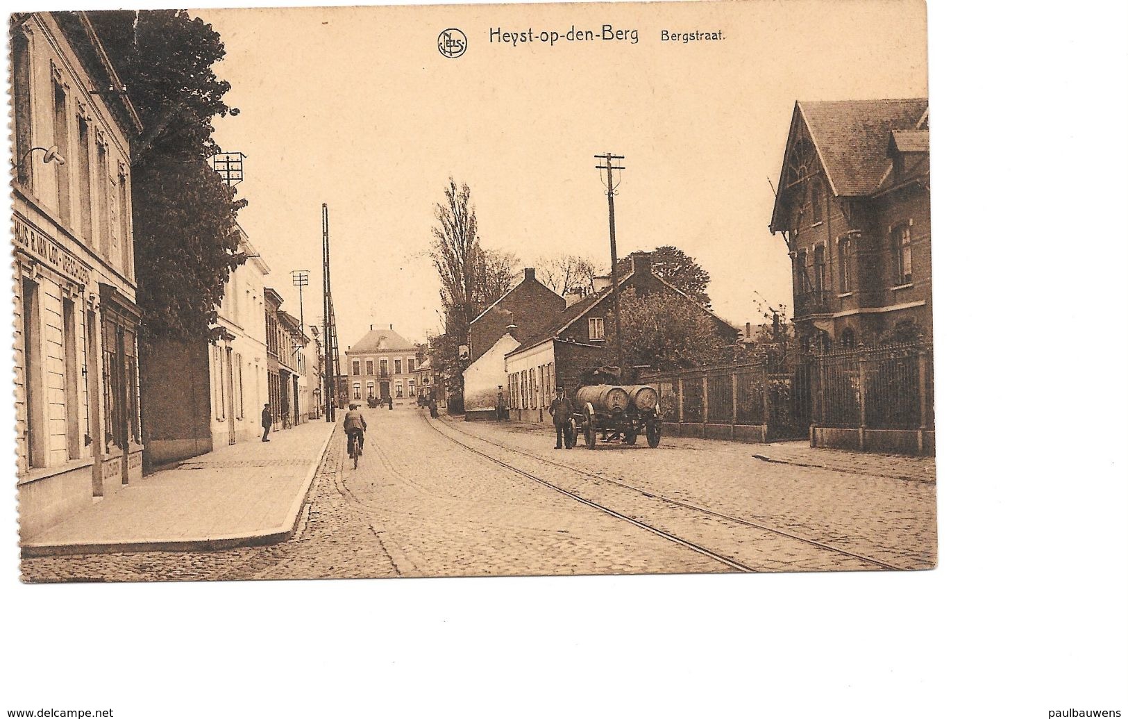 Heist Op De Berg, Bergstraat, Oude Fiets, Oude Kar, Postzegel Koning Albert, 1926 - Heist-op-den-Berg