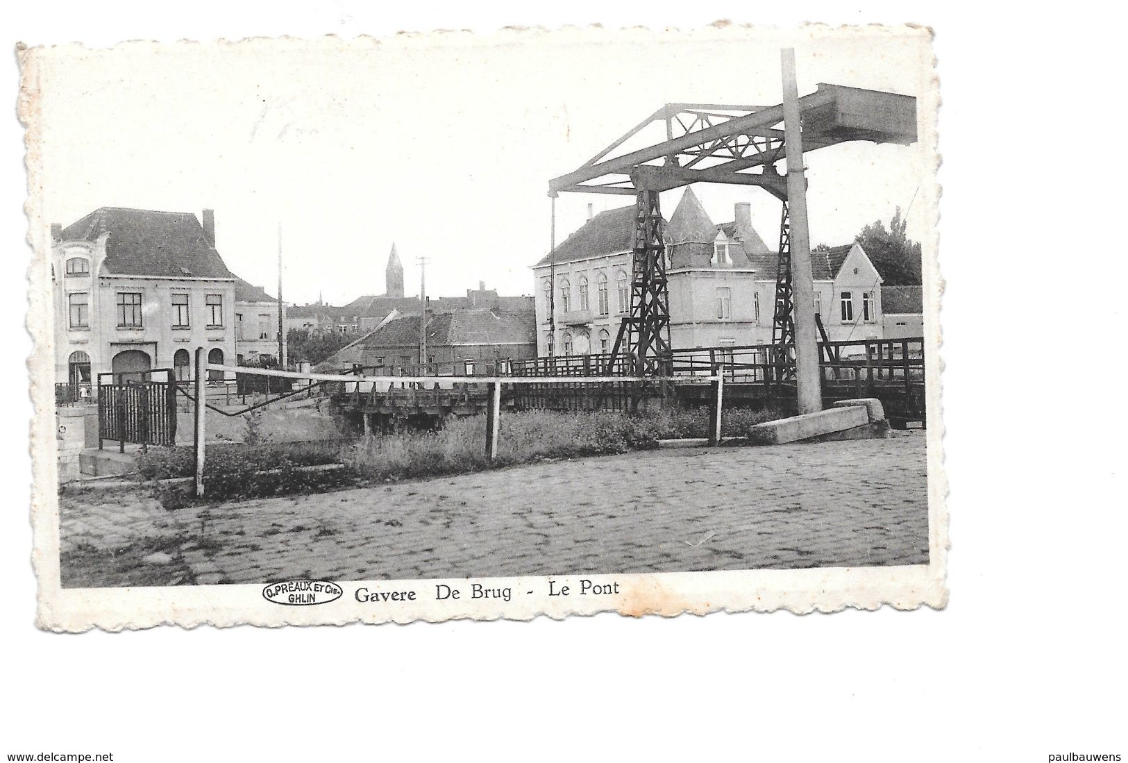 Gavere, De Brug Met Zicht Op Kerk, Le Pont, Met Postzegel, Circa 1949. - Gavere