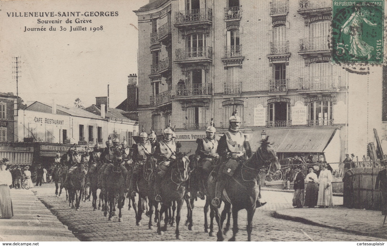 Villeneuve Saint Georges : Souvenir De Grève - Journée Du 30 Juillet 1908 - Villeneuve Saint Georges