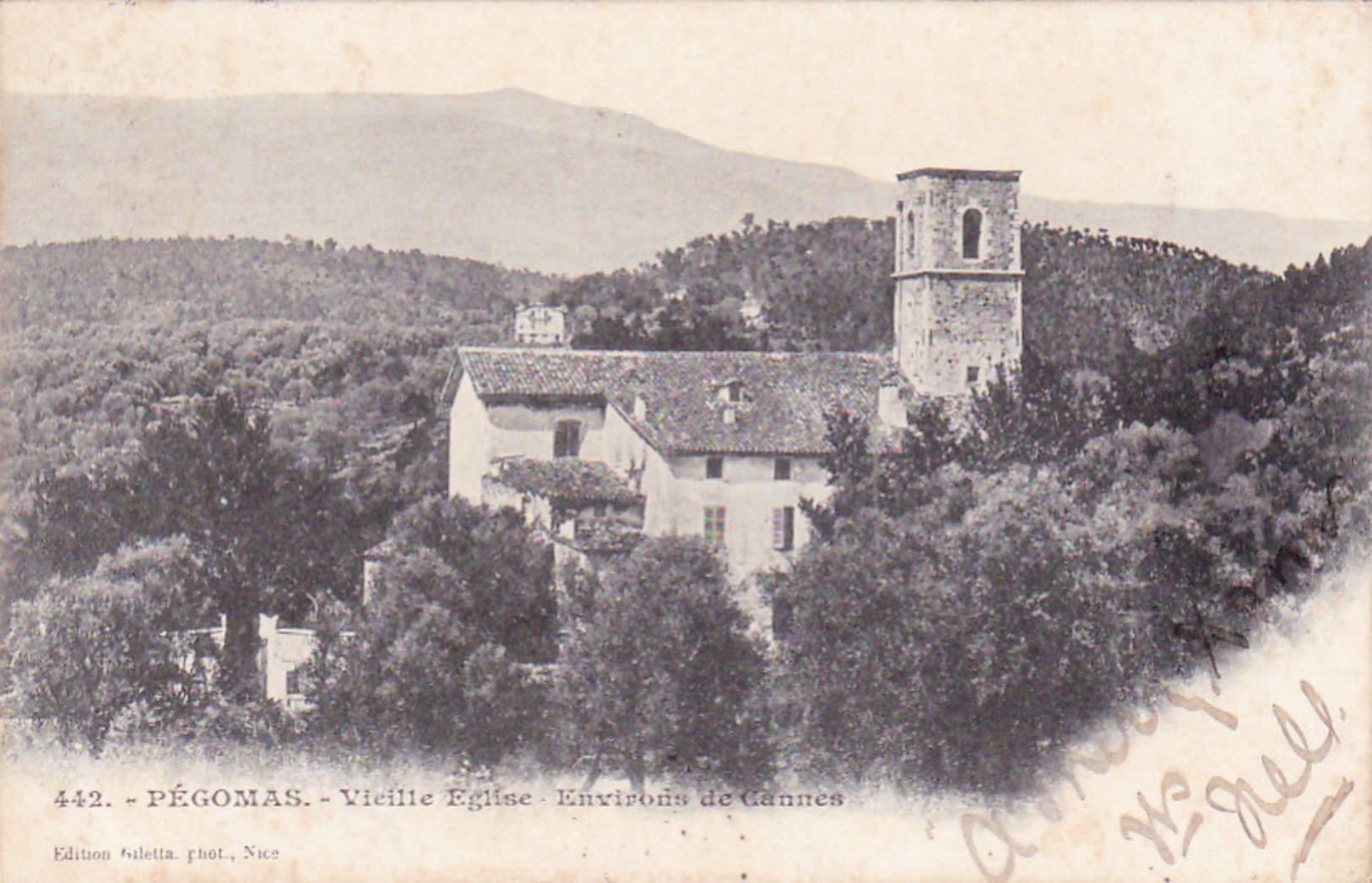 Cpa Pegomas - Vieille Eglise - Environs De Cannes - Autres & Non Classés