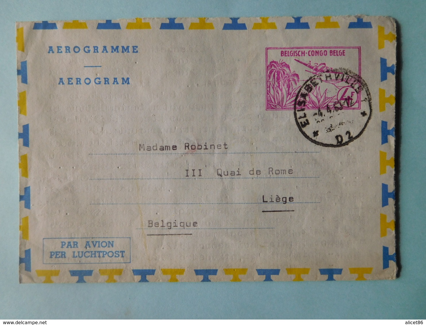 Aerogramme Congo Belge 1963 Document Clinique Reine Elisabeth - Lettres & Documents