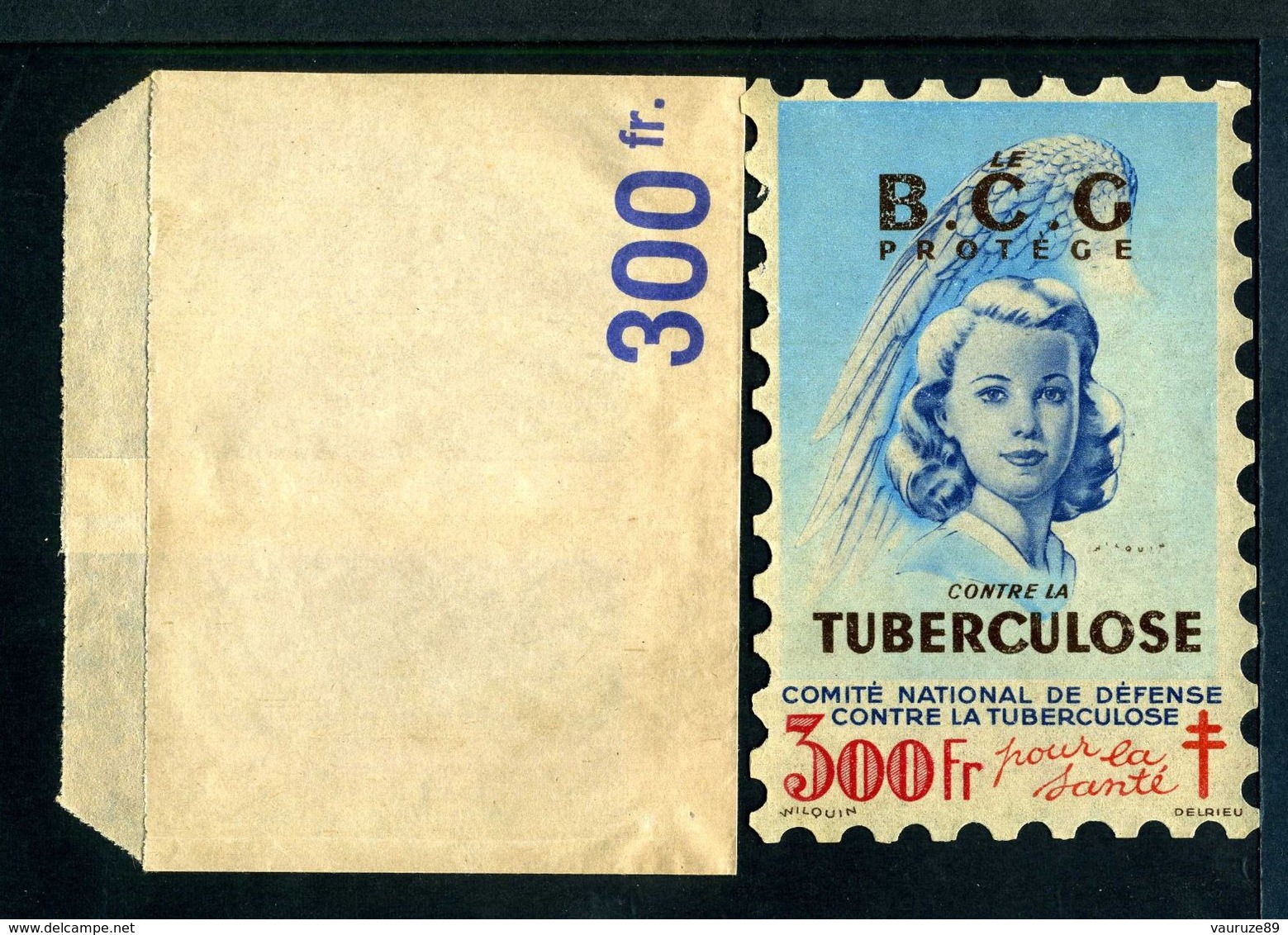 Tuberculose Antituberculeux - Grand Timbre De 1948  "300 Fr Pour La Santé" - Avec Sa Pochette . - Antitubercolosi