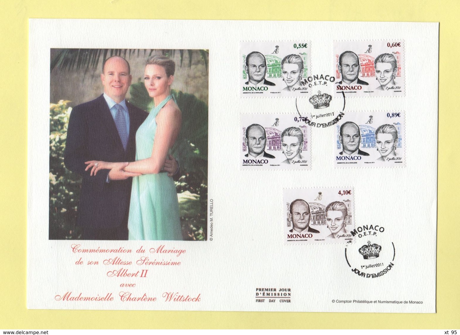 Mariage Princier - 2011 - FDC - Lettres & Documents