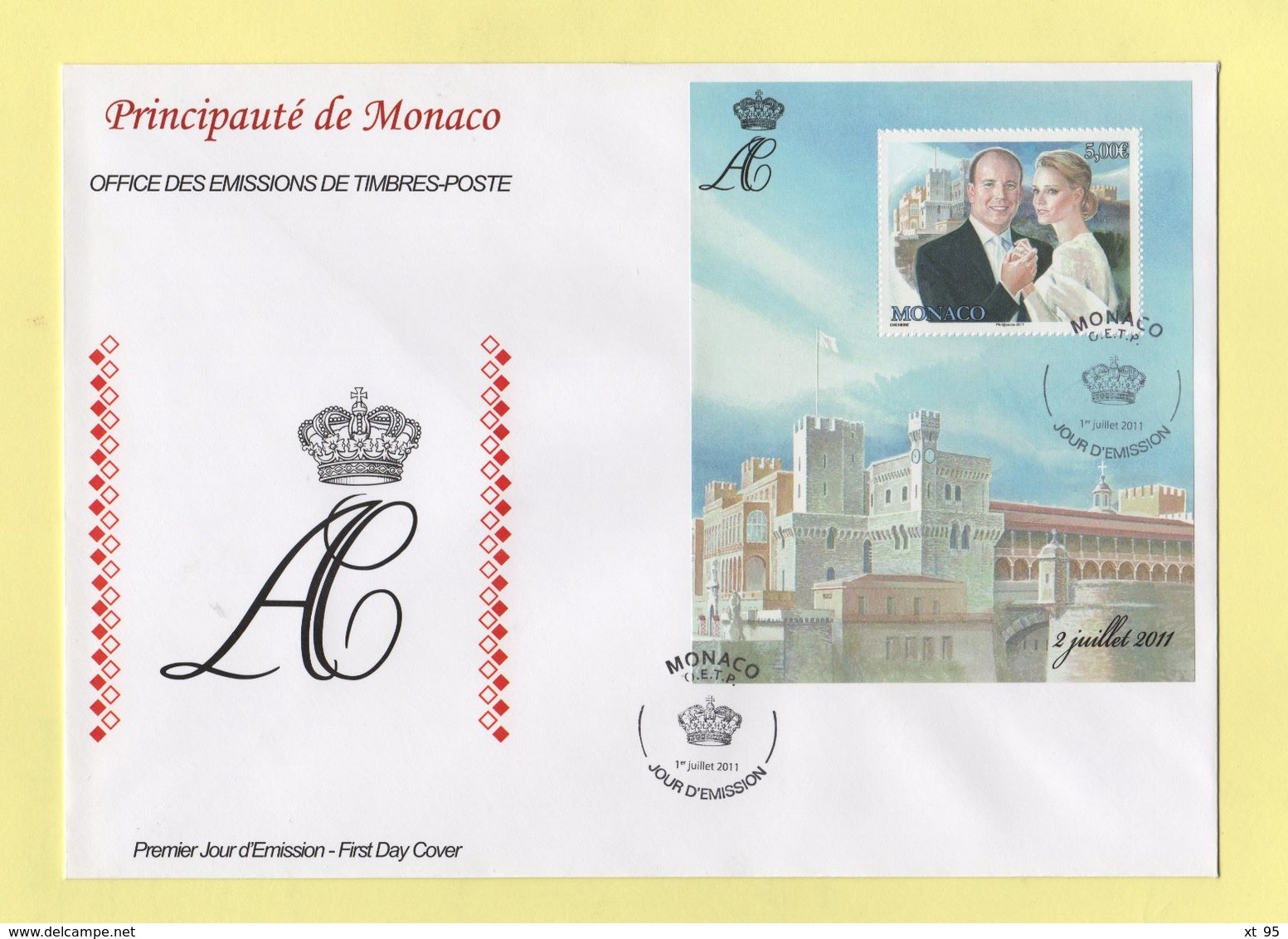 Mariage Princier - 2011 - FDC - Briefe U. Dokumente