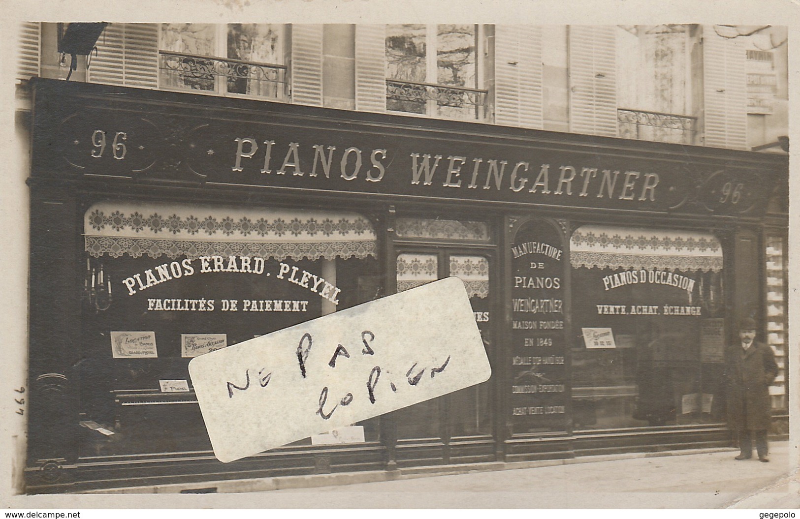 75005 - Pianos WEINGARTNER - 96 Boulevard Saint Germain ( Aujourd'hui Restaurant Chipotle Mexican Grill  ( Carte-photo ) - Arrondissement: 05
