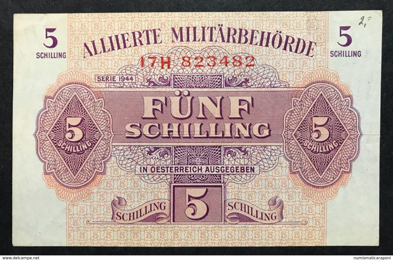 Austria 5 SCHILLING 1944 Allied Military P 105 Spl+ Lotto 360 - Austria