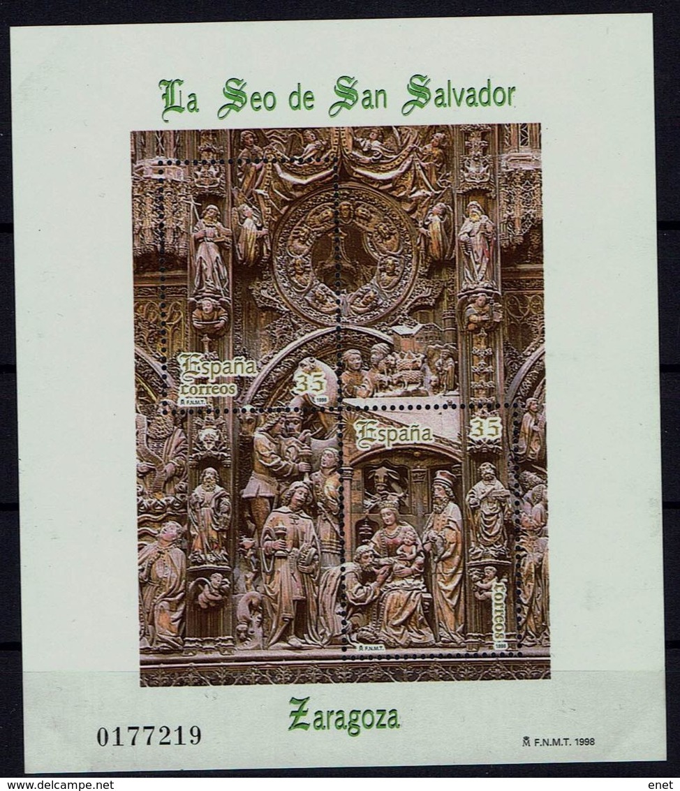 Spanien Espana Spain 1998 - Kathedrale, San Salvador, Saragossa - MiNr Block 73 (3429/3430) - Neufs