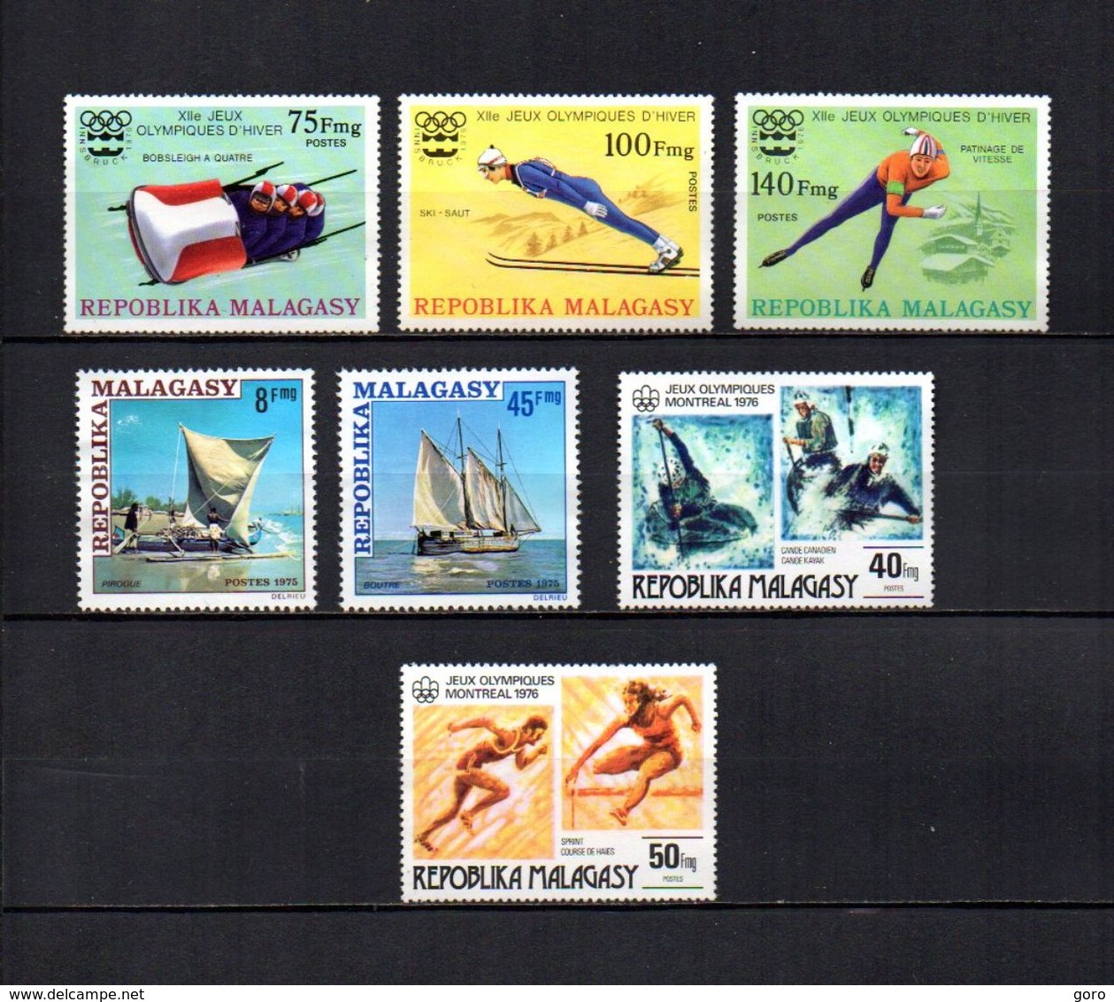 Madagascar  1975-76 .-  Y&T  Nº  573/575-576/577-578/579   (  *  Sin Goma  ) - Madagascar (1960-...)