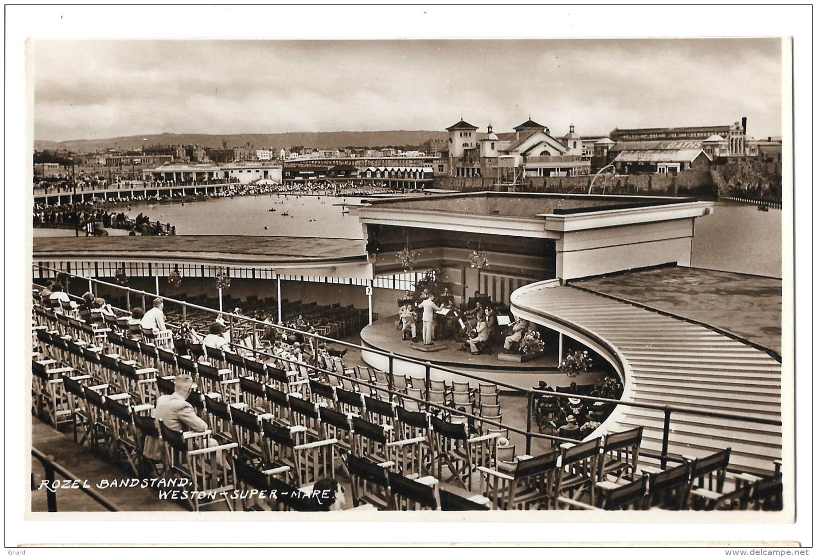 CPA.  WESTON SUPER MARE...CARTE PHOTO..ROZEL BAND STAND... VOIR SCAN... - Weston-Super-Mare