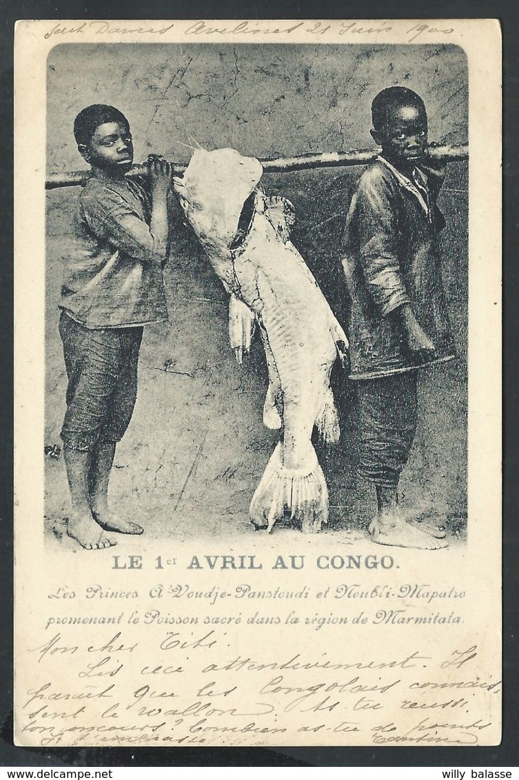 +++ CPA - Afrique - Humour - Le 1er Avril Au CONGO - Princes Voudje - Panstoudi Et Noubli - Mapatro .... Marmitata    // - Autres & Non Classés