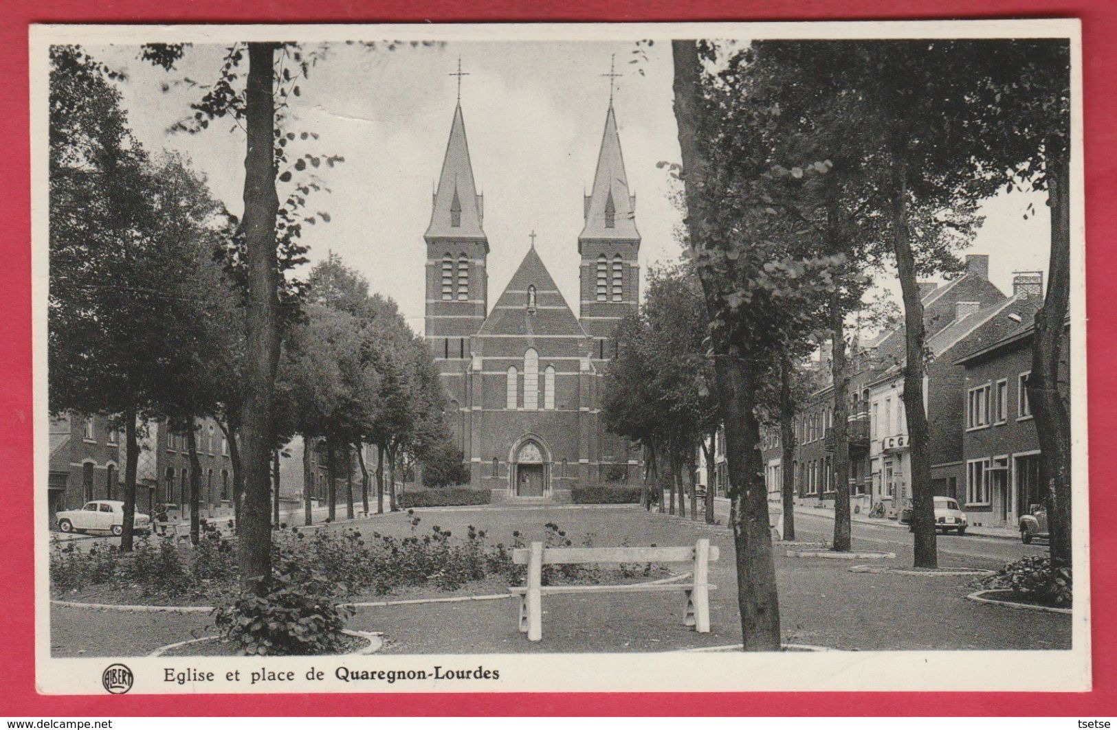 Quaregnon-Lourdes - Eglise Et Place -1963 ( Voir Verso ) - Quaregnon