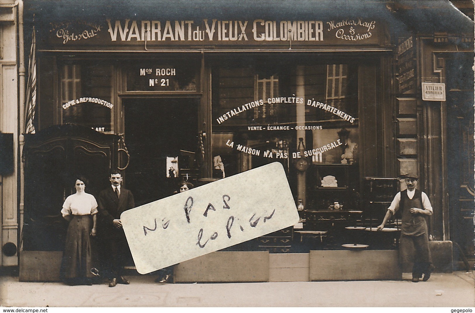 Paris 6ème - WARRANT DU VIEUX COLOMBIER ( Carte-photo ) - Arrondissement: 06