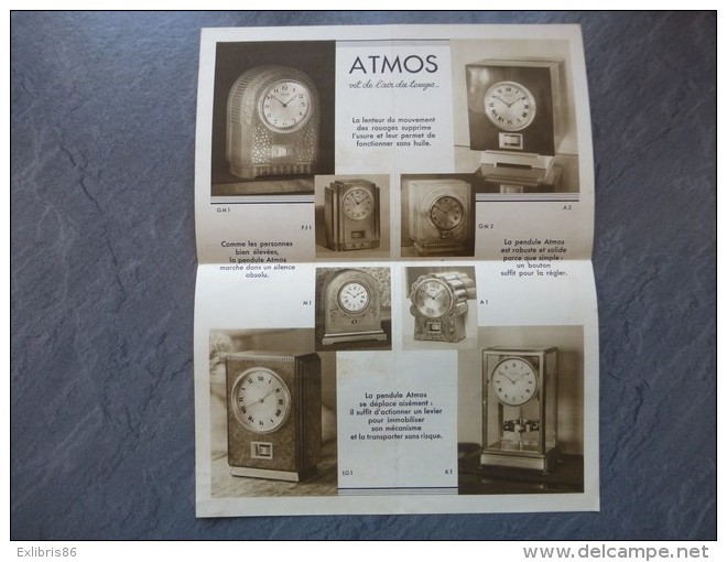 Pendule Perpétuelle ATMOS, Dépliant PUB Vers 1930 ; Ref VP42 - Pubblicitari