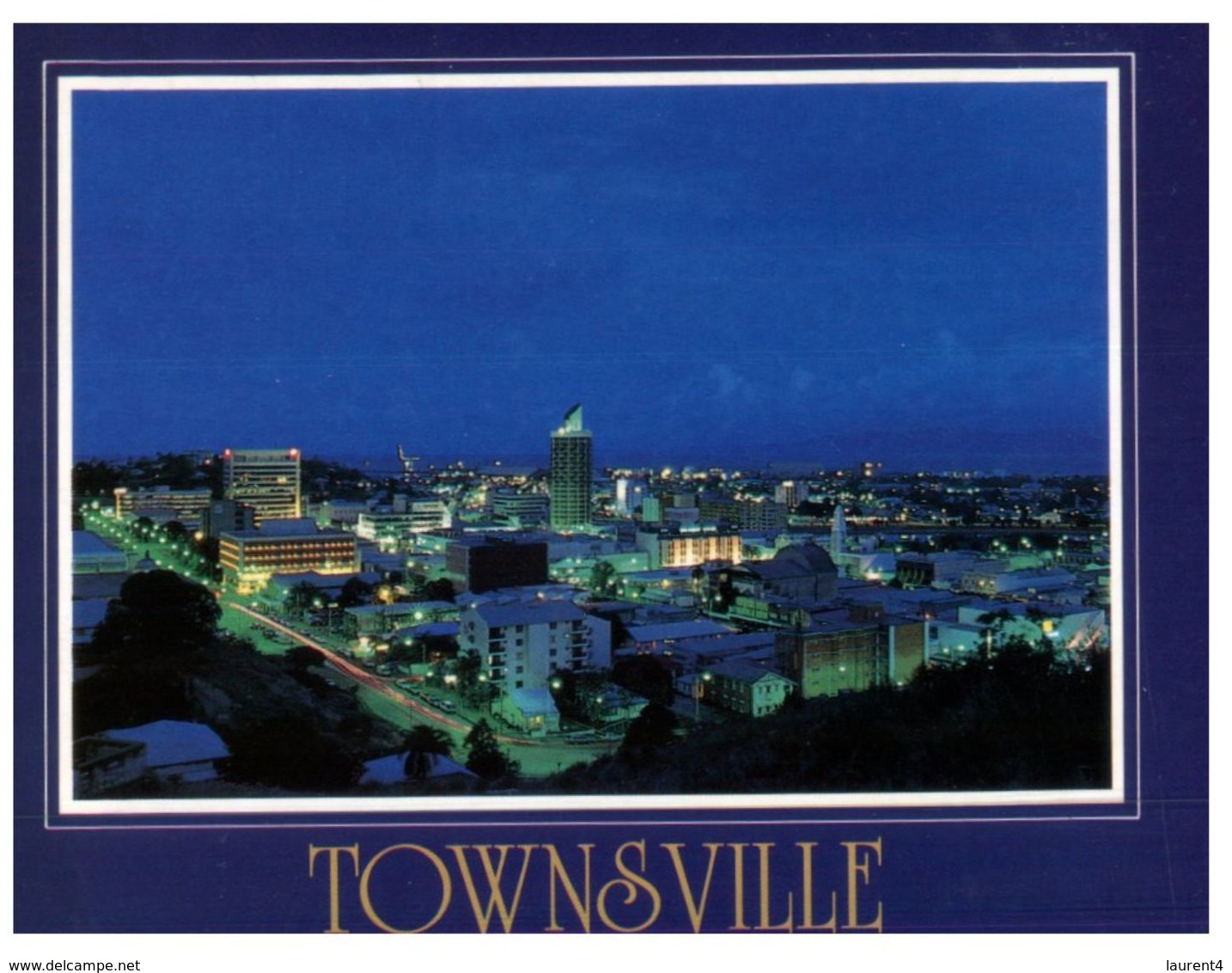 (795) Australia - QLD  - Townsville At Night  (with Stamp At Back Of Card) - Townsville