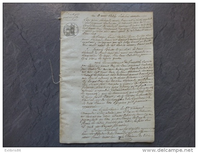 NIORT 1836 Procès Divorce Sénémand Chrétien, Sévices, Injures Graves, Adultère ; Ref 662VP42 - Documents Historiques