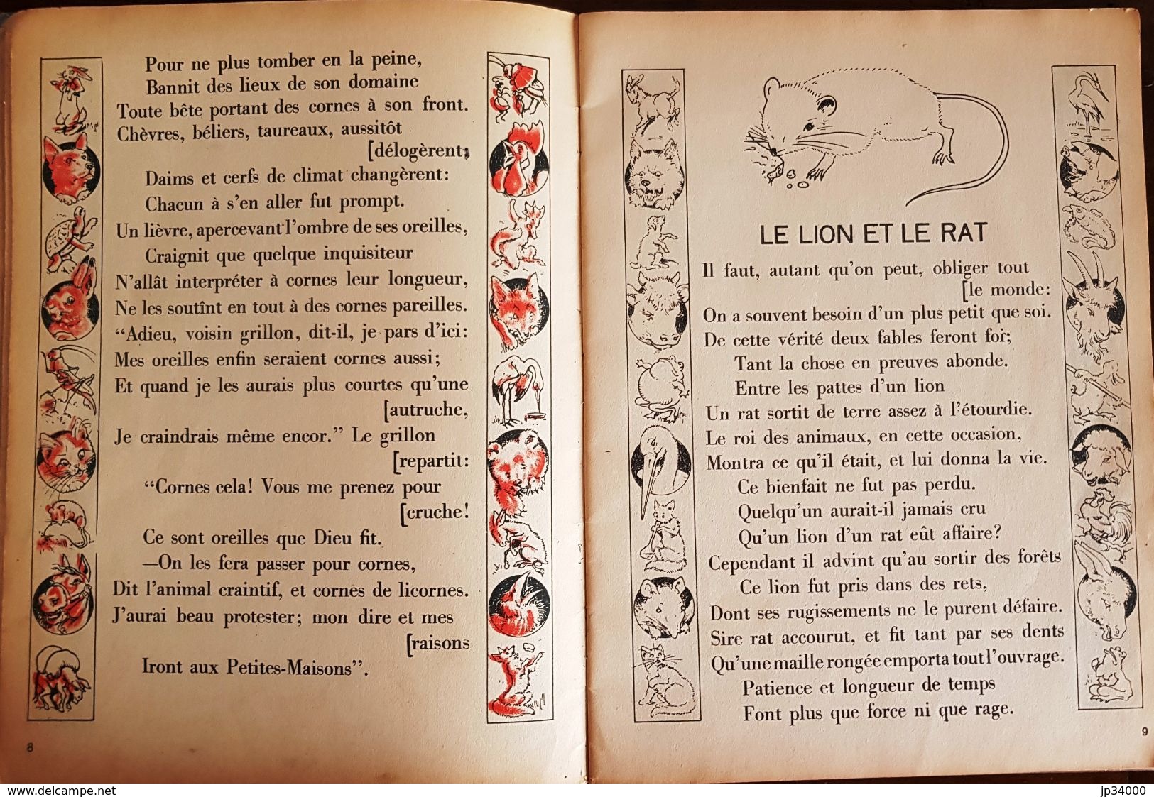 FABLES DE LA FONTAINE avec de nombreuses illustrations