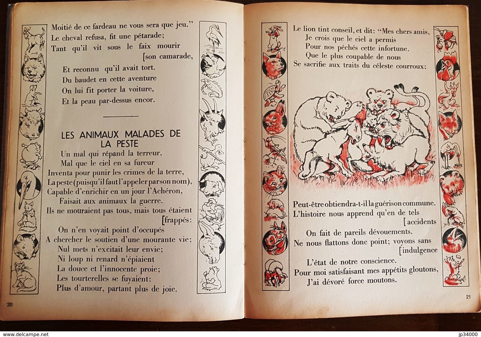 FABLES DE LA FONTAINE avec de nombreuses illustrations