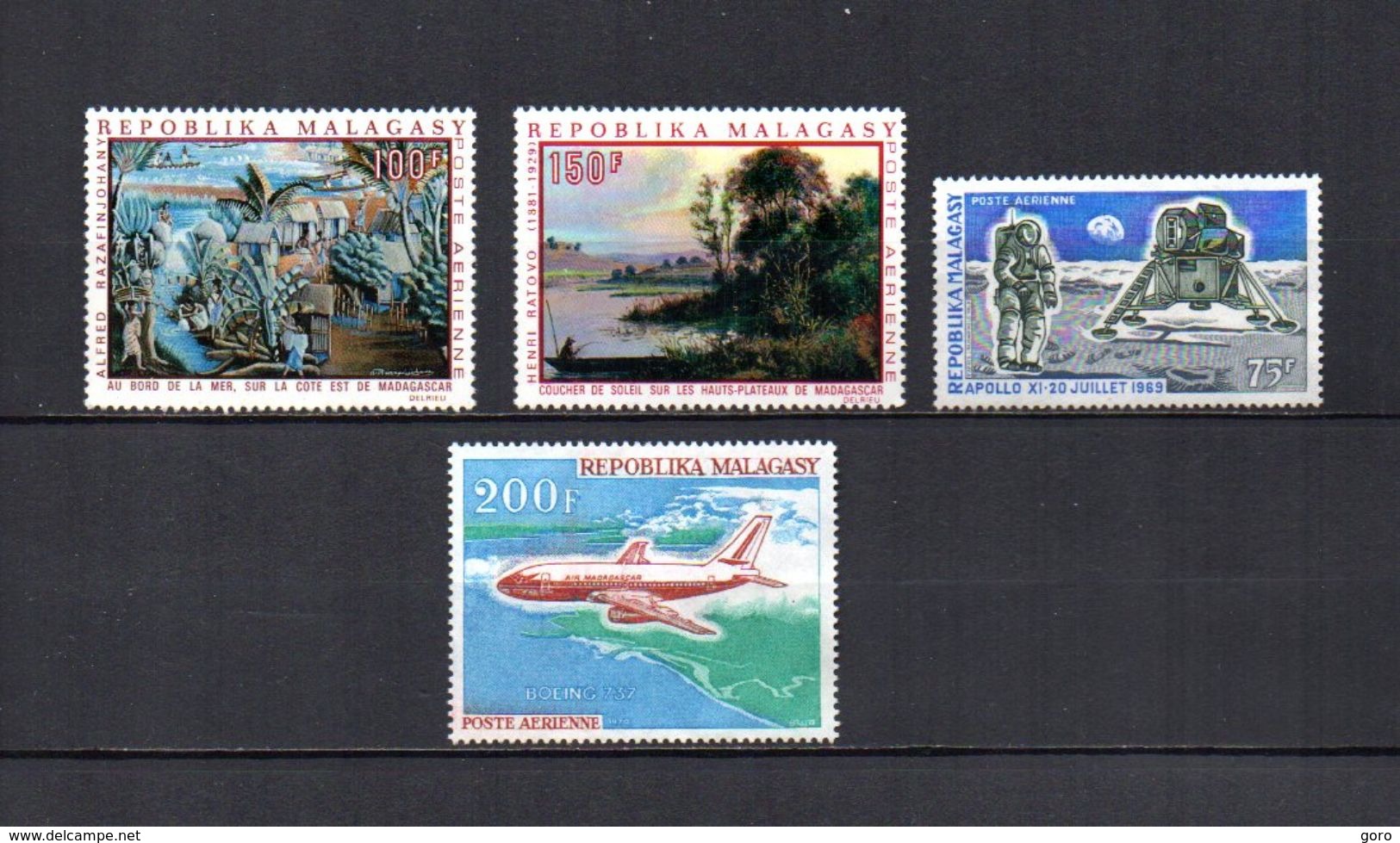 Madagascar   1969-70   .-   Y&T Nº   110-111-112-113     Aéreos    (  *   S/goma  ) - Madagascar (1960-...)