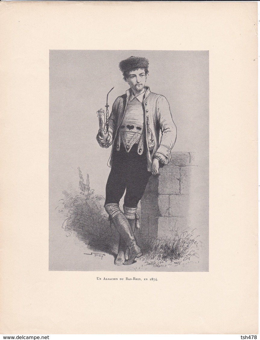 GRAVURE---un Alsacien Du BAS-RHIN En 1874--( Reproduction Journée Du Livre 1932 )--voir  2 Scans - Autres & Non Classés